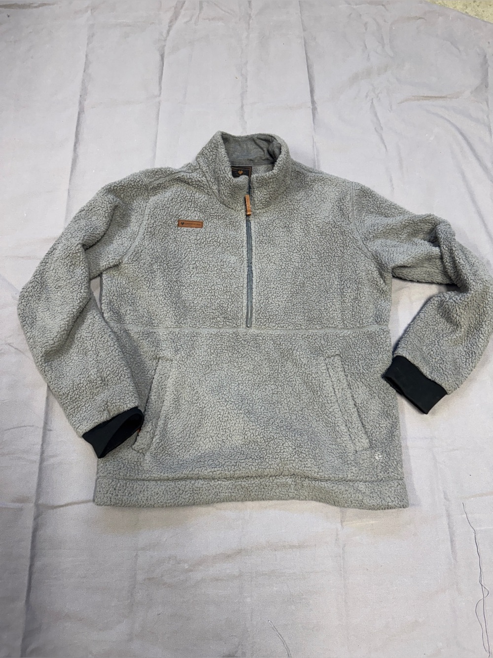 Obermeyer Light Gray Sherpa Half-Zip Pullover